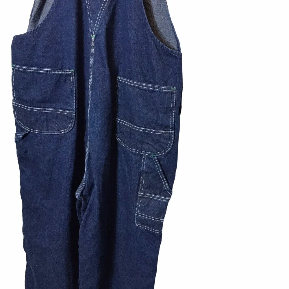 Key Imperial denim bib overalls mens size  42x34  Dark‎ Wash